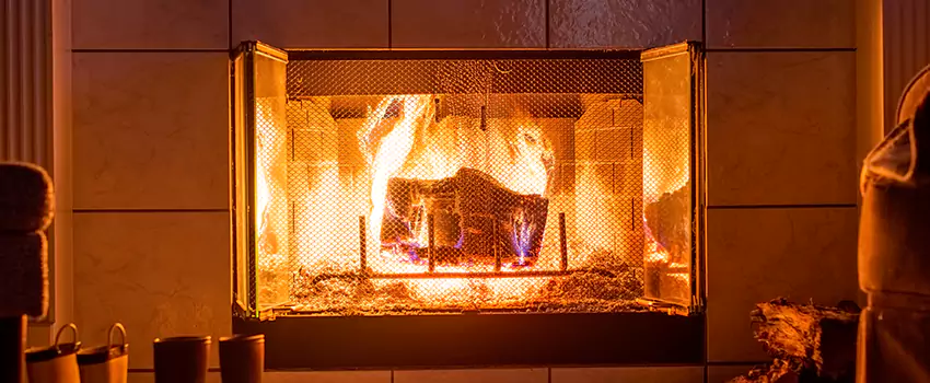 Mendota Hearth Landscape Fireplace Installation in North Arlington, New Jersey